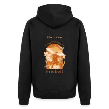 Voici ma sphère de vie : la liberté - Veste à capuche bio Premium Unisexe - noir - Dos - Nico (187cm)