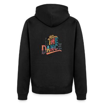La danse en ligne : mon hobby - ma passion - mon truc - Veste à capuche bio Premium Unisexe - noir - Dos - Nico (187cm)