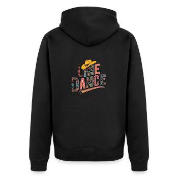 La danse en ligne : mon hobby - ma passion - mon truc - Veste à capuche bio Premium Unisexe - noir - Dos - Nico (187cm)