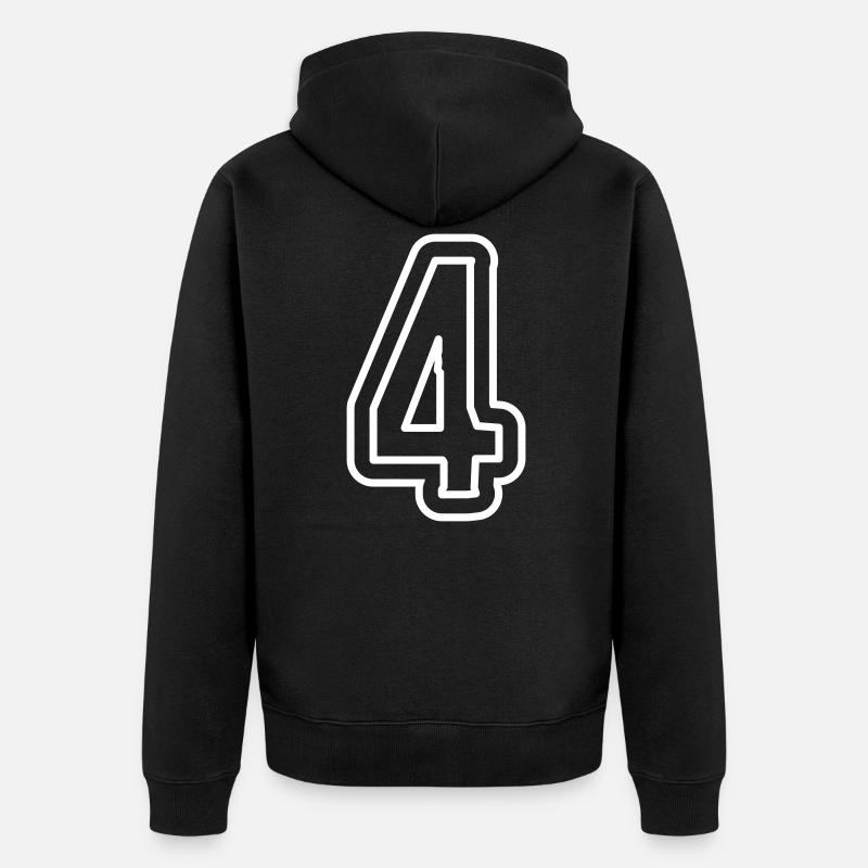 Symbole à 4 chiffres - Veste à capuche bio Premium Unisexe - noir