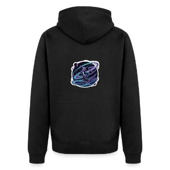 Live your dream - Unisex Premium Organic Zip Hoodie - black - Back - Nico (187cm)
