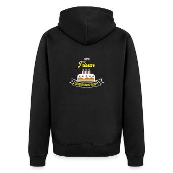 Friseur Geburtstag Geburtstagsgeschenk Friseure - Unisex Premium Bio Zip Hoodie - Schwarz - Hinten - Nico (187cm)