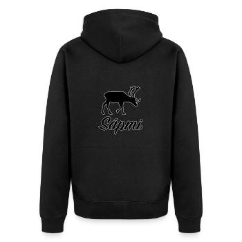 Sápmi Sami Norrland Rentier Schweden Nordschweden - Unisex Premium Bio Zip Hoodie - Schwarz - Hinten - Nico (187cm)