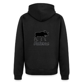 Dalarna Moose Sweden Region Län Silhouette - Unisex Premium Organic Zip Hoodie - black - Back - Nico (187cm)