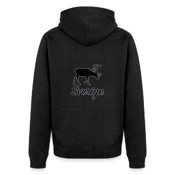 Schweden Rentier Silhouette Sverige Souveni - Unisex Premium Bio Zip Hoodie - Schwarz - Hinten - Nico (187cm)