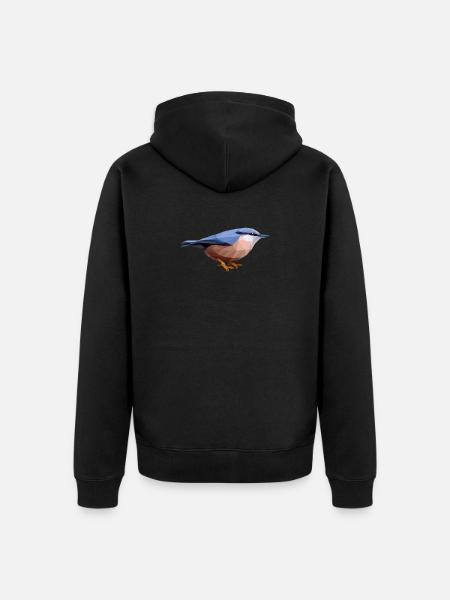 nuthatch - Unisex Premium Organic Zip Hoodie - black