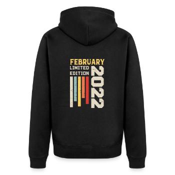 Février 2022 - Cadeau anniversaire Février 2022 - Veste à capuche bio Premium Unisexe - noir - Dos - Nico (187cm)