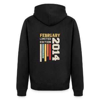 February 2014 - February 2014 Birthday Gift - Unisex Premium Organic Zip Hoodie - black - Back - Nico (187cm)