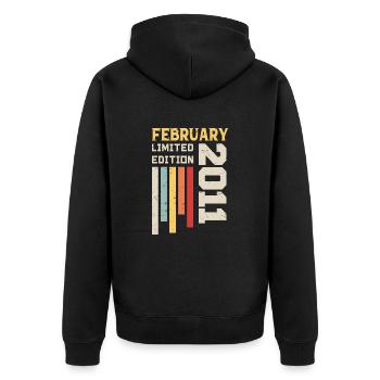 February 2011 - February 2011 Birthday Gift - Unisex Premium Organic Zip Hoodie - black - Back - Nico (187cm)
