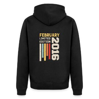February 2016 - February 2016 Birthday Gift - Unisex Premium Organic Zip Hoodie - black - Back - Nico (187cm)