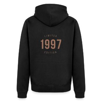 1997 Limited Edition Retro Style Birthday Gift - Unisex Premium Organic Zip Hoodie - black - Back - Nico (187cm)