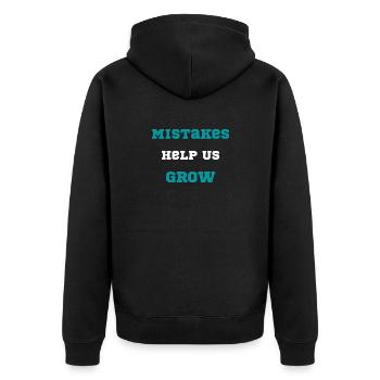 motivation quote Mistakes Help Us Grow typography - Unisex Premium Organic Zip Hoodie - black - Back - Nico (187cm)