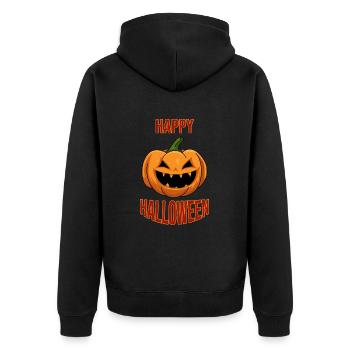 Joyeuse citrouille d’Halloween - Veste à capuche bio Premium Unisexe - noir - Dos - Nico (187cm)