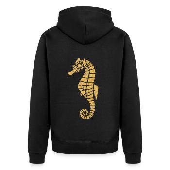 Hippocampes hippocampe or natation - Veste à capuche bio Premium Unisexe - noir - Dos - Nico (187cm)