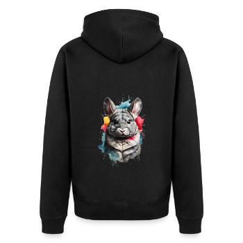 Chinchilla - Veste à capuche bio Premium Unisexe - noir - Dos - Nico (187cm)