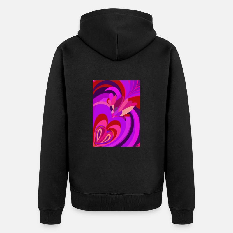 cœur psychédélique - Veste à capuche bio Premium Unisexe - noir