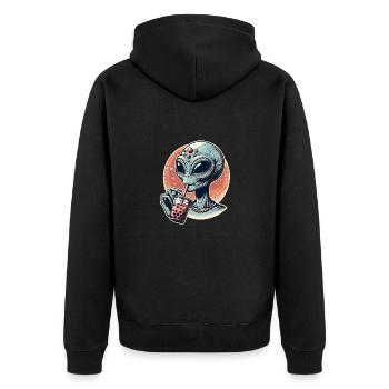 Thé à bulles extraterrestre - Veste à capuche bio Premium Unisexe - noir - Dos - Nico (187cm)