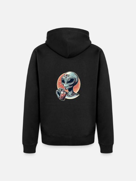 Alien Bubble Tea - Unisex Premium Organic Zip Hoodie - black