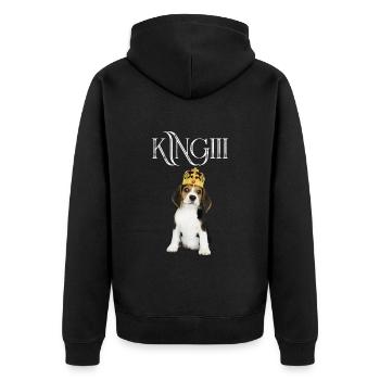 Dog with crown / - Unisex Premium Organic Zip Hoodie - black - Back - Nico (187cm)