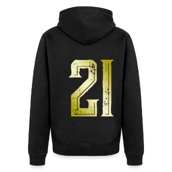 21 Symbole numérique - Veste à capuche bio Premium Unisexe - noir - Dos - Nico (187cm)