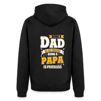 Honneur d’être père Papa Inestimable Homme de famille - Veste à capuche bio Premium Unisexe - noir - Dos - Nico (187cm)