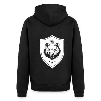 Grizzly Bear Coat of Arms Icon - Unisex Premium Organic Zip Hoodie - black - Back - Nico (187cm)
