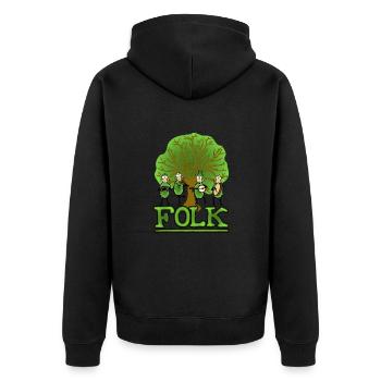 Irish Folk Band - Unisex Premium Bio Zip Hoodie - Schwarz - Hinten - Nico (187cm)