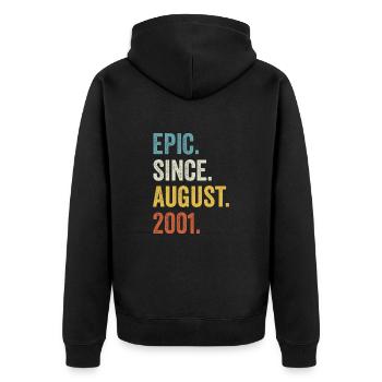21 Years Old Epic Since August 2001 21st Birthday - Unisex Premium Organic Zip Hoodie - black - Back - Nico (187cm)