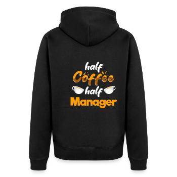 Moitié café Moitié Manager Drôle de patron Humour Employeur - Veste à capuche bio Premium Unisexe - noir - Dos - Nico (187cm)