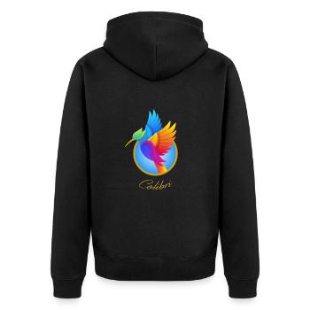 Hummingbird Hummingbird Bird - Unisex Premium Organic Zip Hoodie - black - Back - Nico (187cm)