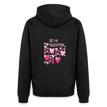 love,love,cloud,hearts,heart,valentine - Unisex Premium Organic Zip Hoodie - black - Back - Nico (187cm)
