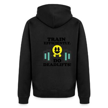 Do Deadlifts Funny Powerlifting Gym Quote Barbell - Unisex Premium Organic Zip Hoodie - black - Back - Nico (187cm)