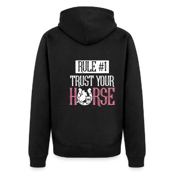 Règle #1 Faites confiance à votre cheval Western Barrel Rodeo Barr - Veste à capuche bio Premium Unisexe - noir - Dos - Nico (187cm)