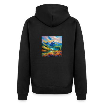 Vue de la montagne - Veste à capuche bio Premium Unisexe - noir - Dos - Nico (187cm)