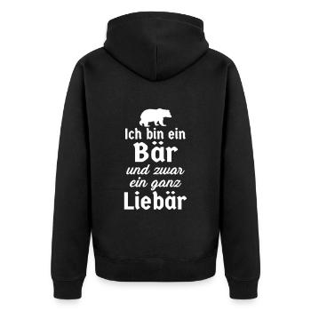 Papa Vater Bär Geschenk Lieber Bester Papi Liebär - Unisex Premium Bio Zip Hoodie - Schwarz - Hinten - Nico (187cm)