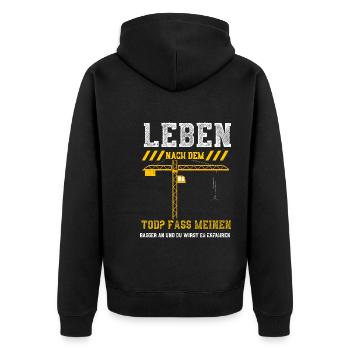 Leben Nach Dem Tod? Fass Meinen... - Unisex Premium Bio Zip Hoodie - Schwarz - Hinten - Nico (187cm)