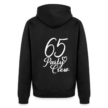 65 Party Crew 65. Geburtstag 65 Jahre alt - Unisex Premium Bio Zip Hoodie - Schwarz - Hinten - Nico (187cm)