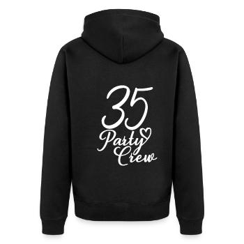 35 Party Crew 35. Geburtstag 35 Jahre alt - Unisex Premium Bio Zip Hoodie - Schwarz - Hinten - Nico (187cm)