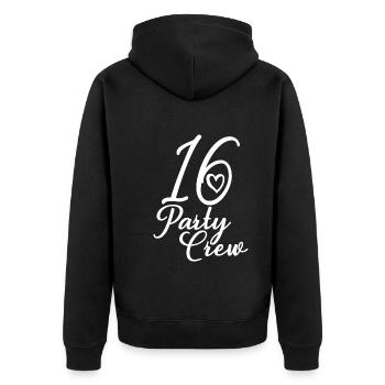 16 Party Crew 16. Geburtstag Party 16 Jahre alt - Unisex Premium Bio Zip Hoodie - Schwarz - Hinten - Nico (187cm)