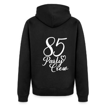 85 Party Crew 85. Geburtstag 85 Jahre alt - Unisex Premium Bio Zip Hoodie - Schwarz - Hinten - Nico (187cm)