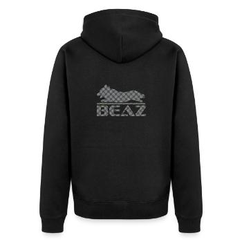 Logo BEAZ 002 - Veste à capuche bio Premium Unisexe - noir - Dos - Nico (187cm)