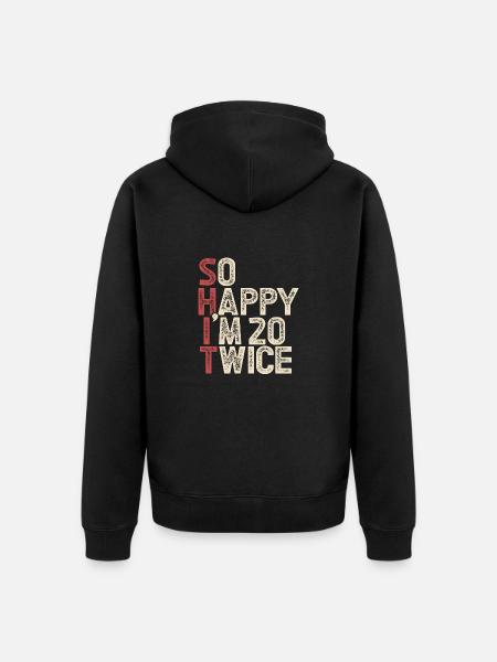 40 ° Compleanno 40 Anni Compleanno Dicendo Divertente - Felpa con cappuccio ecologica premium unisex - nero