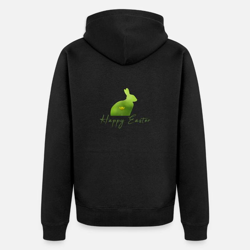 Joyeux lapin de Pâques - Veste à capuche bio Premium Unisexe - noir