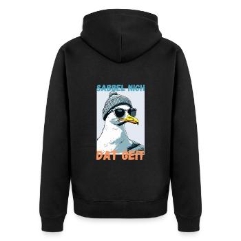 Ne bave pas là-dessus Hamburg Dialect Seagull Funny - Veste à capuche bio Premium Unisexe - noir - Dos - Nico (187cm)