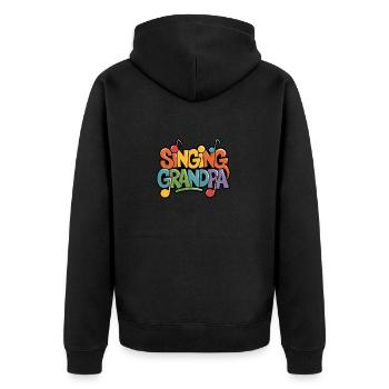 Grand-père chantant - notre grand-père grand-père aime chanter - Veste à capuche bio Premium Unisexe - noir - Dos - Nico (187cm)