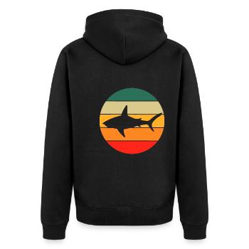 Requin rétro - Veste à capuche bio Premium Unisexe - noir - Dos - Nico (187cm)