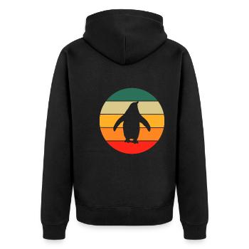 Pingouin rétro - Veste à capuche bio Premium Unisexe - noir - Dos - Nico (187cm)