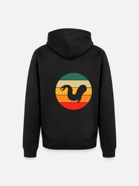 Retro Beluga Whale - Unisex Premium Organic Zip Hoodie - black