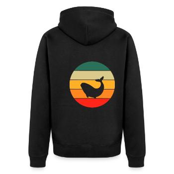 Ocean Animal Sea Animal Gift Retro Baleine - Veste à capuche bio Premium Unisexe - noir - Dos - Nico (187cm)