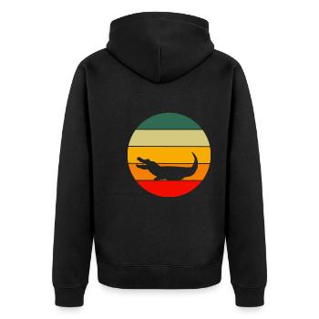 Crocodile rétro - Veste à capuche bio Premium Unisexe - noir - Dos - Nico (187cm)